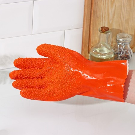 Rubber gloves for cleaning vegetables, fish, one size size-3