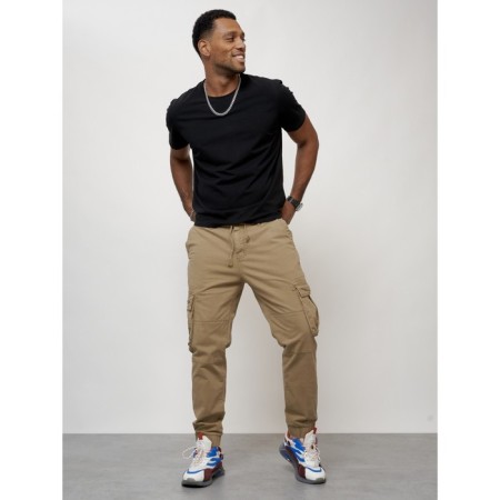 Cargo jeans men, size 44, beige color-1