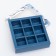 Box for 9 sweets with a shell "blue flowers" with a window of 14.5 x 14.5 x 3.5 cm