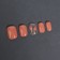 Flower overhead nails, 12 pcs, with adhesive plates, soft square shape, peach/milk color