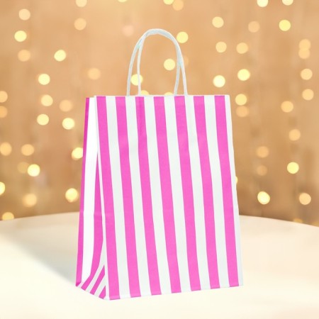 Crafts, pink, "stripes", 27 x 21 x 11 cm