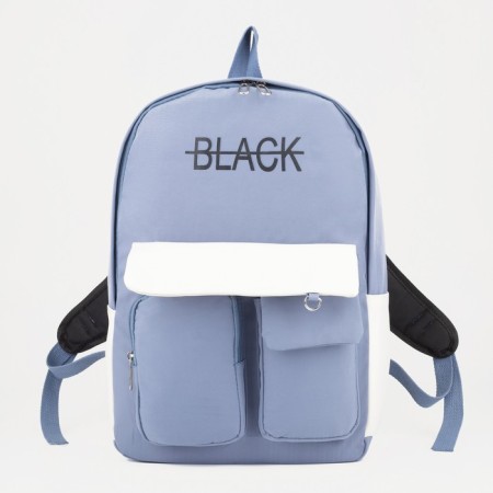 Young backpack from textiles on lightning, 2 pockets, blue color