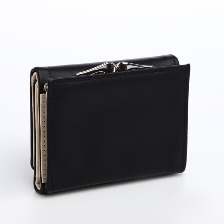 Women's wallet on the button, black color-1
