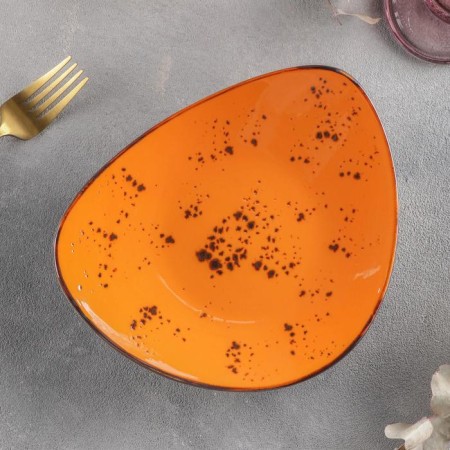 Ceramic triangular "constellation", 22 × 18 cm, orange color-1