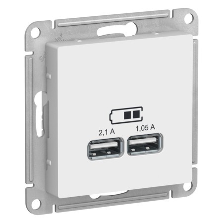 SET SE AtlasDesign, 2 USB, 2.1/1.05 A, 5 V, White, Atn000133-1