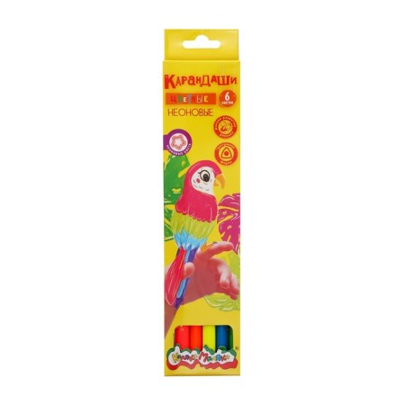 Neon pencils, 6 colors, "kalyak-little", three-sided neon-5