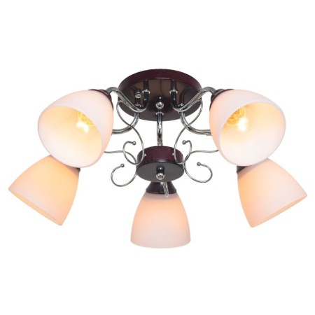 Lamp Ceiling Economic light 50640/5cr+BR WT, 5x60W, E27, 23.5x60x60 cm, brown color-1