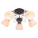 Lamp Ceiling Economic light 50640/5cr+BR WT, 5x60W, E27, 23.5x60x60 cm, brown color