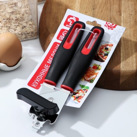 Knife of the canned share digm, 21 cm, stainless steel, black color, red-6
