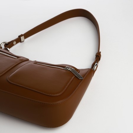 Female bag Textura, small size, brown color-4