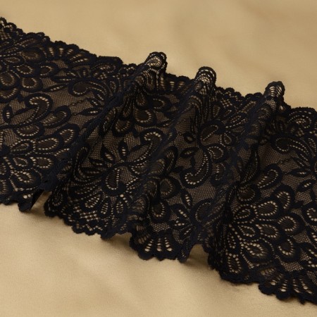 Lace elastic fabric, 185 mm × 2.7 ± 0.5 m, black color-2