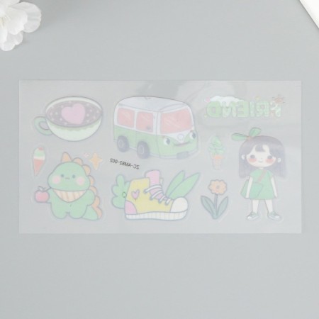 Plastic sticker "Child" mix set 6 sheets and blade1,5x16.5 cm-9