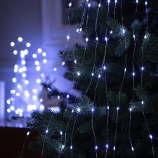 Гирлянда «Конский хвост» 10 нитей по 1 м, IP20, серебристая нить, 100 LED, свечение белое, 2 режима, AAх3