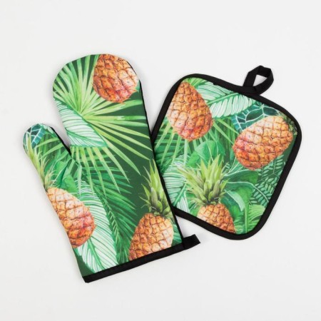 Kitchen set of the pineapples of pineapple a grab 17*17 cm, mittens-seging 26*16 cm, 100% p/e-1