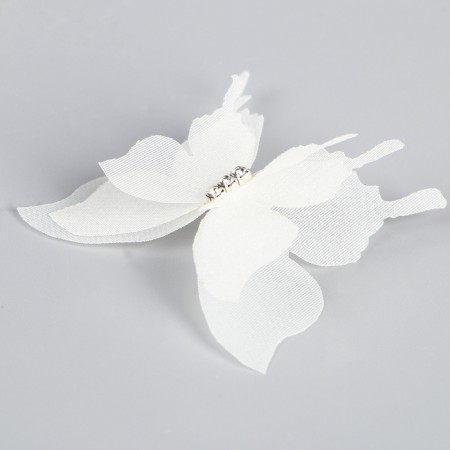 Decor for creativity "Butterfly", three -layer, set of 12 pcs., Size 1 pc. - 5 × 4.5 cm, milk color-4