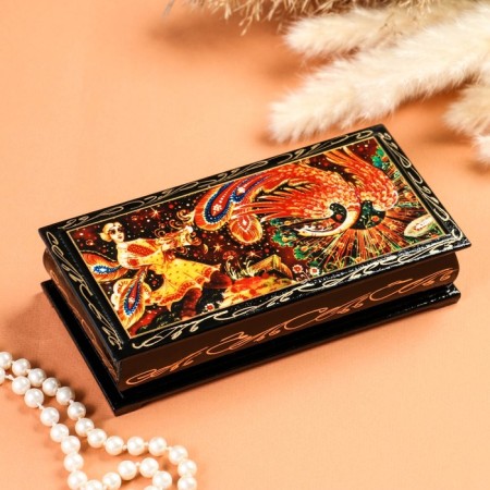Casket - a bill "Firebird", 8.5 × 17 cm, lacquer miniature
