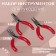 A set of tools for needlework: side skeletons - 7.5 cm, round -liners - 8 cm, thin lugs - 8 cm, silver/red color