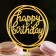 Topper "Happy Birthday", Circle, Gold, Give us beautifully