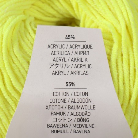 Yarn "jeans" 55% cotton, 45% acrylic 160m/50g (58 lemon)-3
