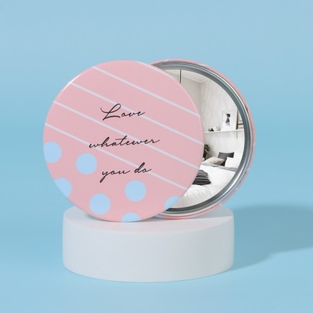 Pocket mirror “inscriptions”, d = 7 cm, color mix-1