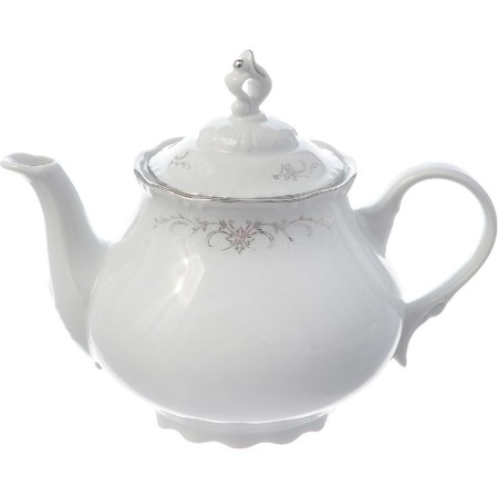Tea Service 6/9 Constance, decor "Gray ornament, platinum layout", 15 items-1