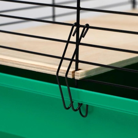 Cage for chinchillas "Pigger" No. 7, with 3 wooden floors, 58 x 40 x 82 cm, emerald-9