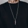Unisex “bullet” Carved pattern, Cleaned silver color, 60 cm