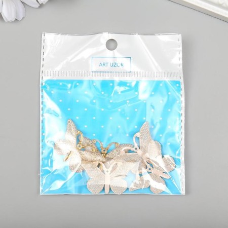 Decor for creativity Plastic "Butterfly Golden Network" MIX 2.3x3.8 cm-2