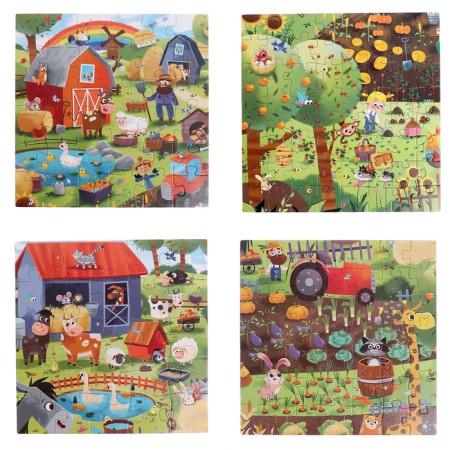 Puzzles 4 in 1 "Day on the farm", 25, 36, 49, 64 elements-9