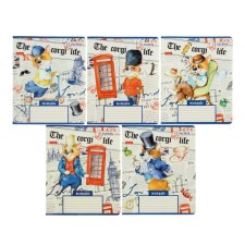 A notebook of 18 sheets in the Corgi_life cage, cover coated cardboard, rounded corners, block 65 g/m2, fields, mix