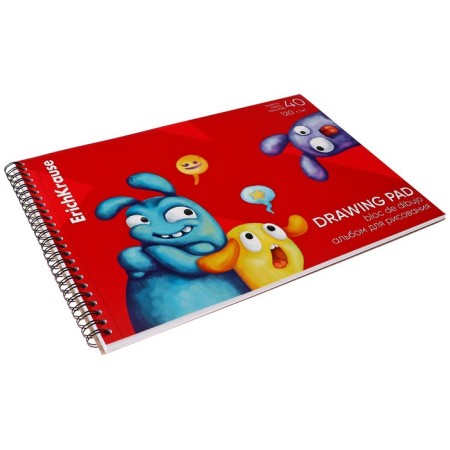 A4 drawing album, 40 sheets on the Erichkrause "Jolly Friends", microperforation-3