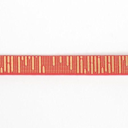Collar "shiny strip", artificial leather, 31 x 1 cm, mix of flowers-7