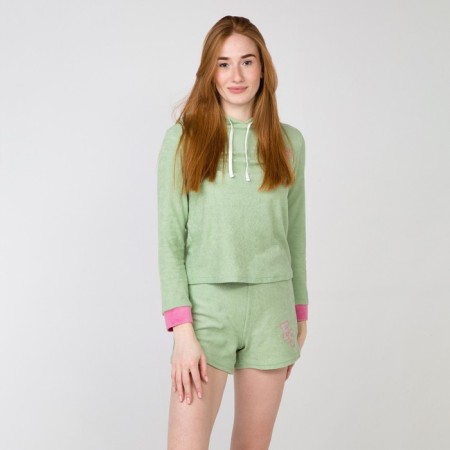 Women's costume (sweatshirt and shorts), peppermint color, rn 50