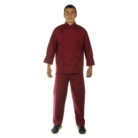 The suit of the chef is smooth-colored, p. 48-50, Bordeaux color