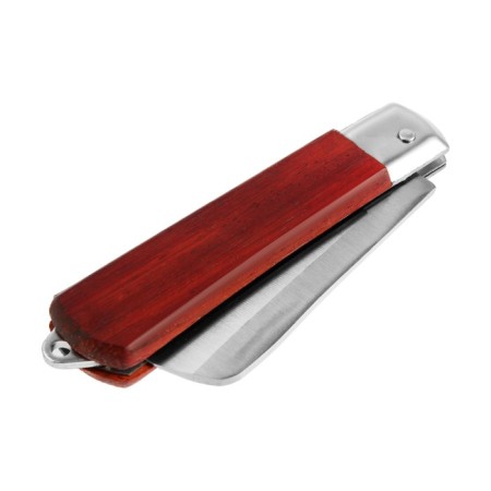 A universal folding tundra knife, a wooden handle, a straight blade, stainless steel-6