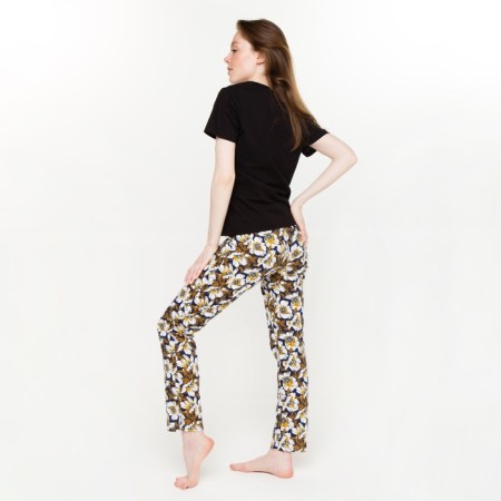Female set (T -shirt, trousers), black color, size 44-1