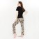 Female set (T -shirt, trousers), black color, size 44