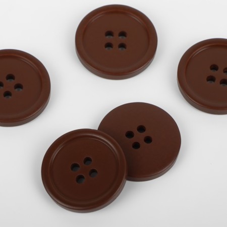 A set of buttons, 4 punctures, d = 23 mm, 5 pcs, a dark brown matte color-1