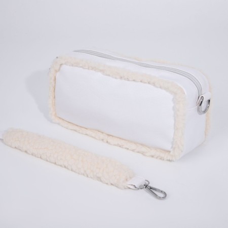 Bag Cross-Bodi with a zipper, white color-3
