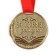 School medal for graduation "graduate", on tape, gold, metal, d = 5 cm