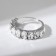 Ring Right Rectangles, white color in silver, dimensionless