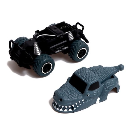 Dino radio -controlled jeep works on batteries, blue color-3