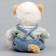 Soft toy "Little Friend", a cat in a blue overalls