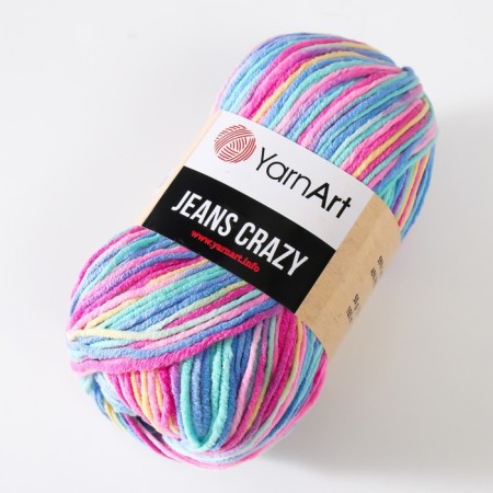 Yarn "Jeans Crazy" 55% cotton, 45% acrylic 160m/50g (7205 print)-1