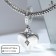 Suspension "Medallion" Heart, white color in silver