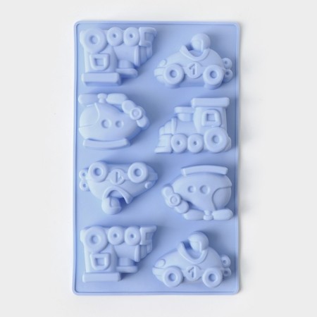 Baking uniform “Transport”, silicone, 29 × 17.5 cm, 8 cells (7.5 × 5.8 cm), color mix-3