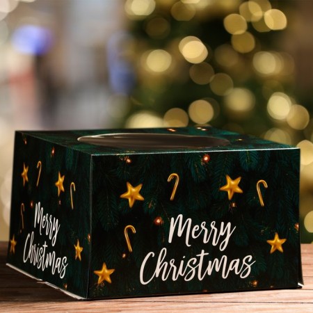 Confectionery packaging with the window "Merry Christmas", 30 x 30 x 19 cm