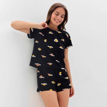 Female pajamas (T -shirt and shorts) KAFTAN EGG p. 44-46, black-4
