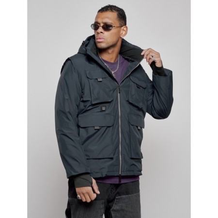 Luy jacket transformer male winter, size 50, dark blue color-6