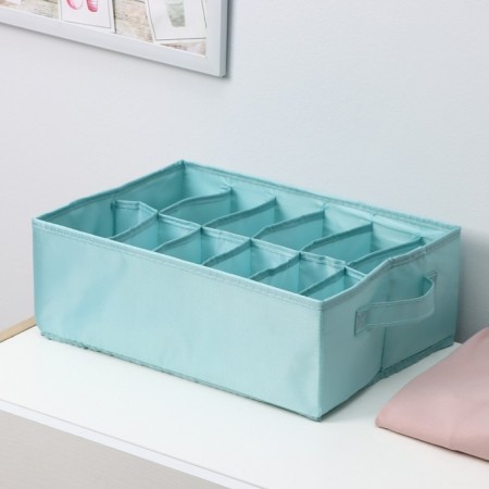 Organizer for storage of linen "Comfort", 12 cells, 35 × 24 × 13 cm, barrier color